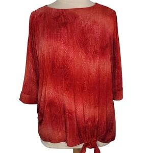 Avenue Red Dolman Sleeve‎ Blouse